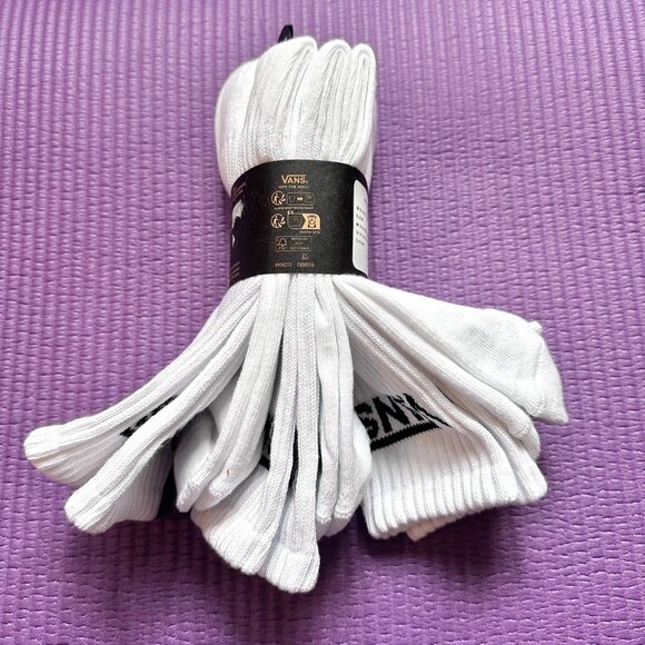 NEW 3 Pairs VANS Sport OFF THE WALL CREW Cotton Sock Mens 9.5-13 L Streetwear - Picture 4 of 6